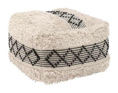 Pisco Ottoman - Beige & Black Stylish and Versatile Ottoman for Contemporary Living Rooms and Spaces