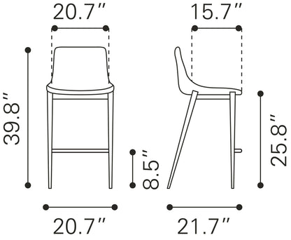 Magnus Counter Stool (Set of 2) Brown & Walnut
