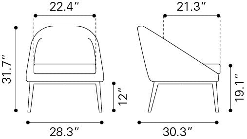 Carter Accent Chair - Gray Modern and Comfortable Upholstered Chair for Stylish Living Rooms