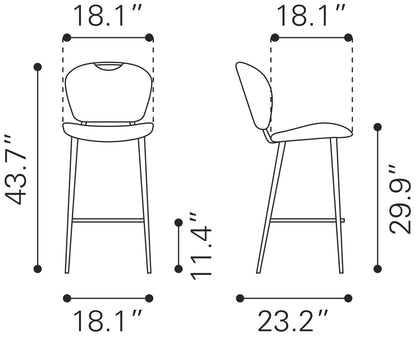 Terrence Barstool Vintage Brown