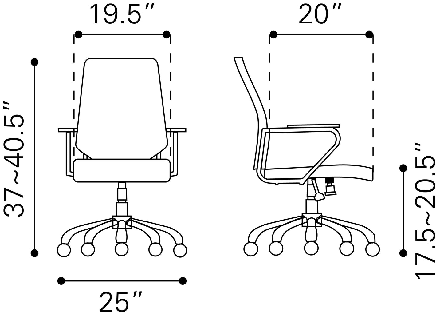 Enterprise Low Back Office Chair Orange