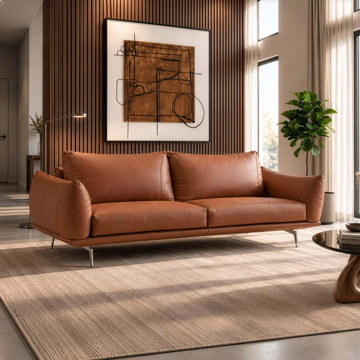 Saint Tropez Modern Italian Desert Leather Sofa