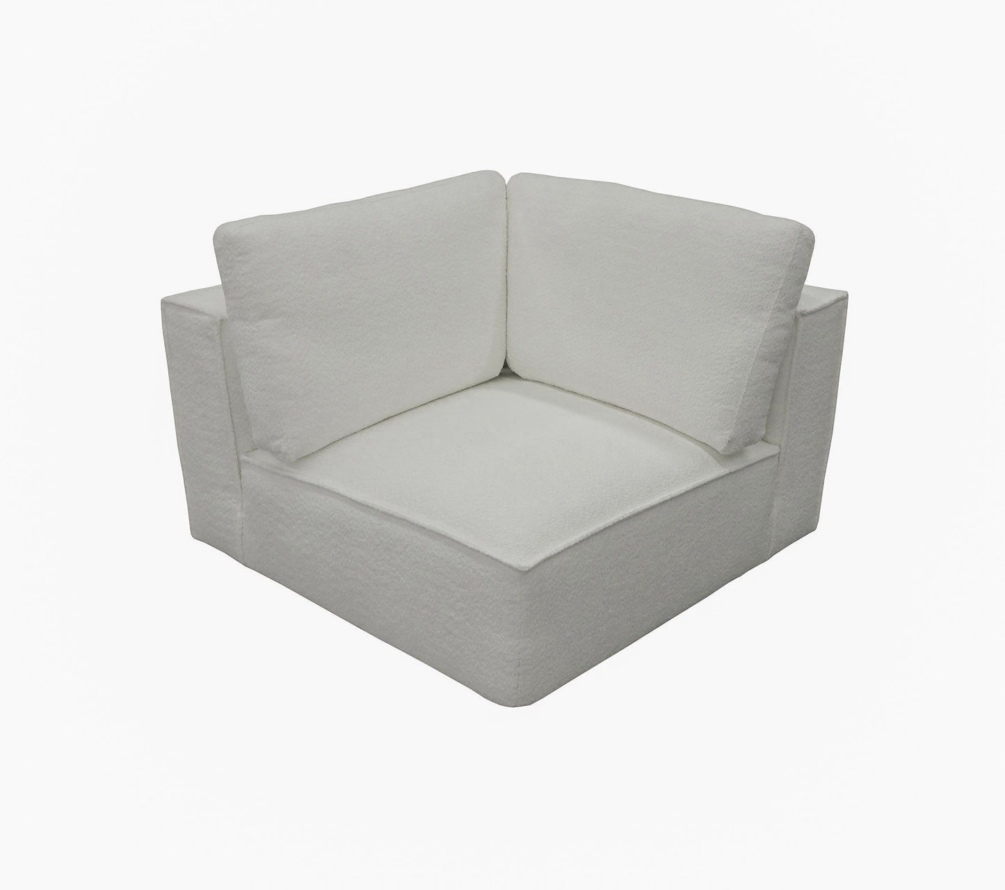 Divani Casa Lulu - Modern White Fabric Modular Sectional Sofa w/ Right Facing Chaise