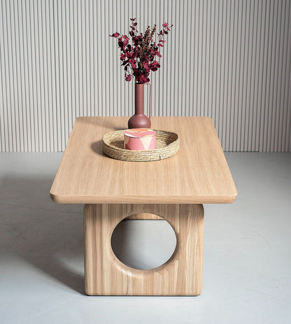 Modrest Washington Modern Natural Oak Coffee Table – Sleek Contemporary Living Room Accent