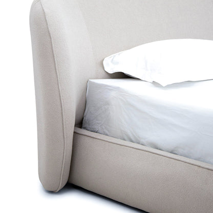 Modrest Lambert Modern Beige Fabric Upholstered Bed - Sleek & Comfortable Bedroom Design