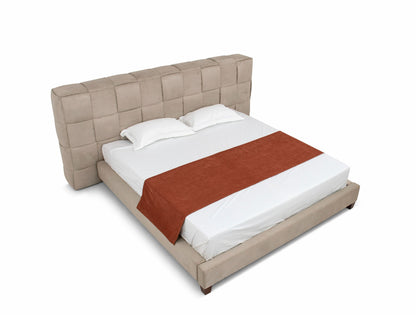 Modrest McKamey Modern Beige Fabric Bed - Elegant and Comfortable Bedroom Centerpiece