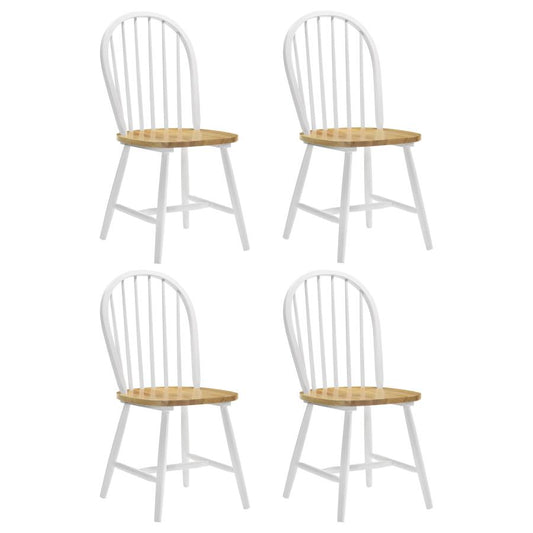 Windsor Side Chairs Natural Brown And White (Set Of 4)