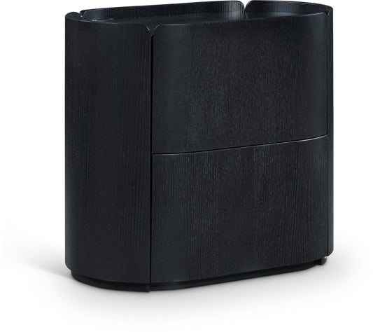 Everett Oak Veneer Nightstand – Modern Wooden Bedside Table with Storage