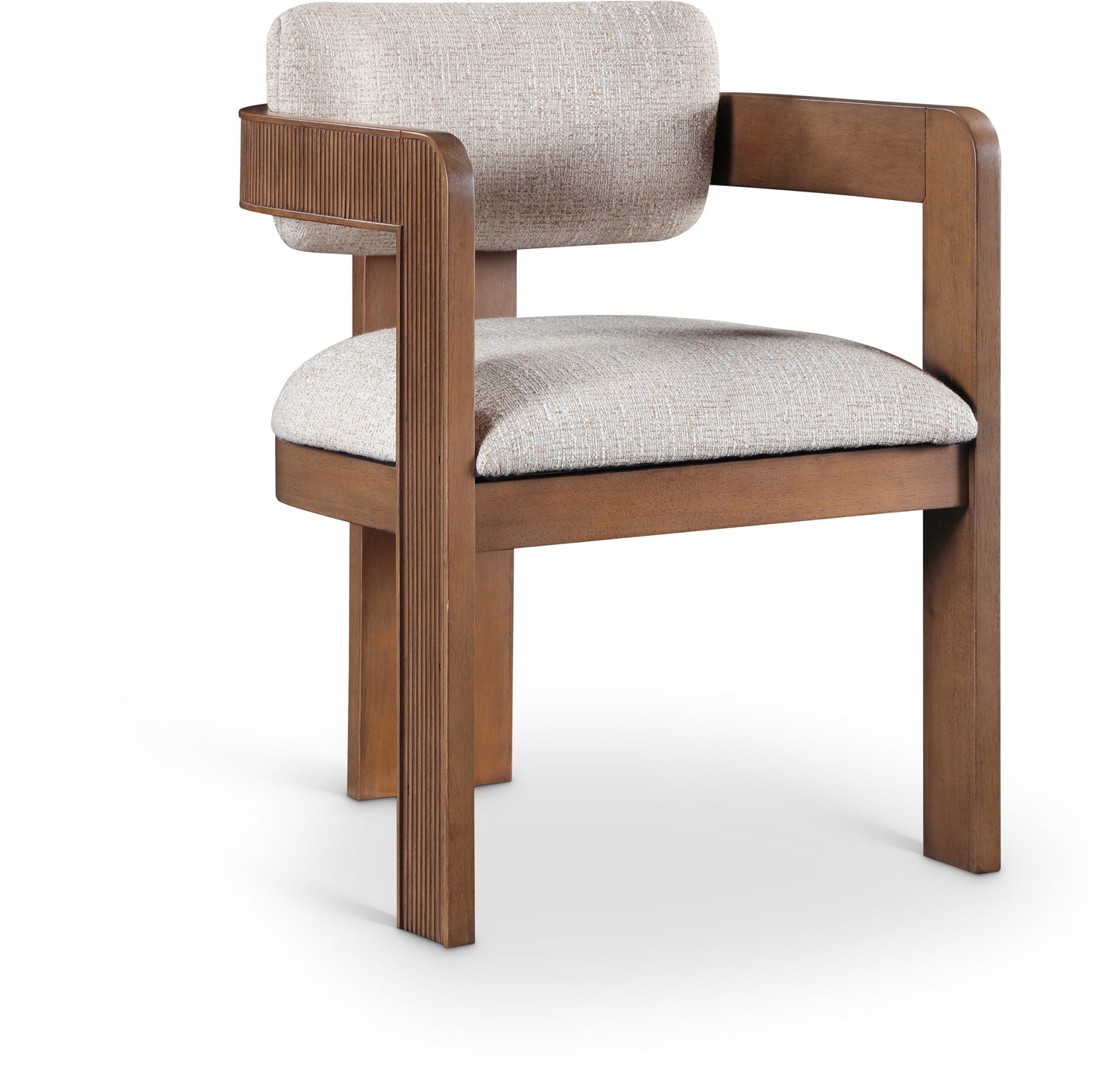 Sacha Linen Textured Fabric Upholstered Dining Chair – Modern Tufted Seat with Stylish Design