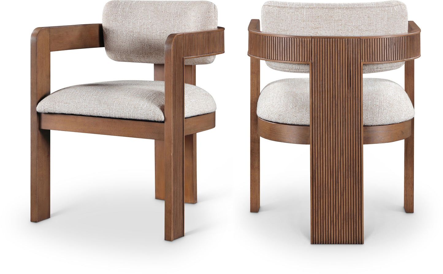 Sacha Linen Textured Fabric Upholstered Dining Chair – Modern Tufted Seat with Stylish Design