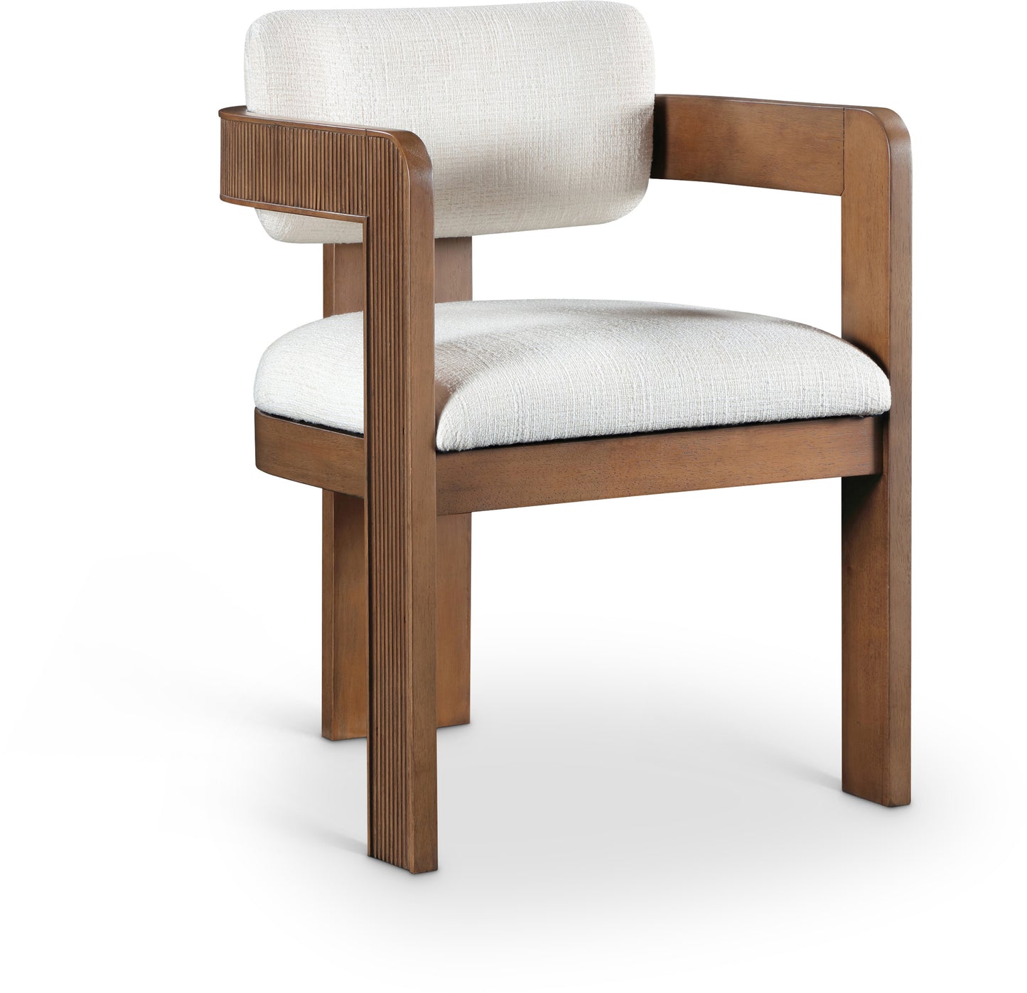Sacha Linen Textured Fabric Upholstered Dining Chair – Modern Tufted Seat with Stylish Design