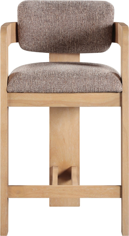Sacha Linen Textured Fabric Upholstered Counter Stool
