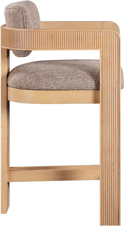 Sacha Linen Textured Fabric Upholstered Counter Stool