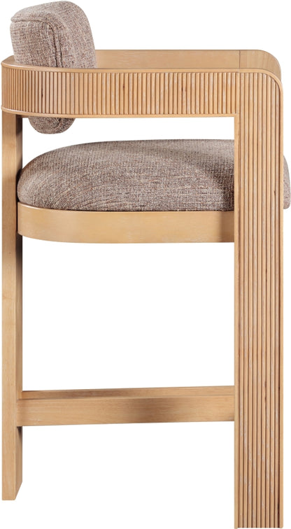 Sacha Linen Textured Fabric Upholstered Counter Stool