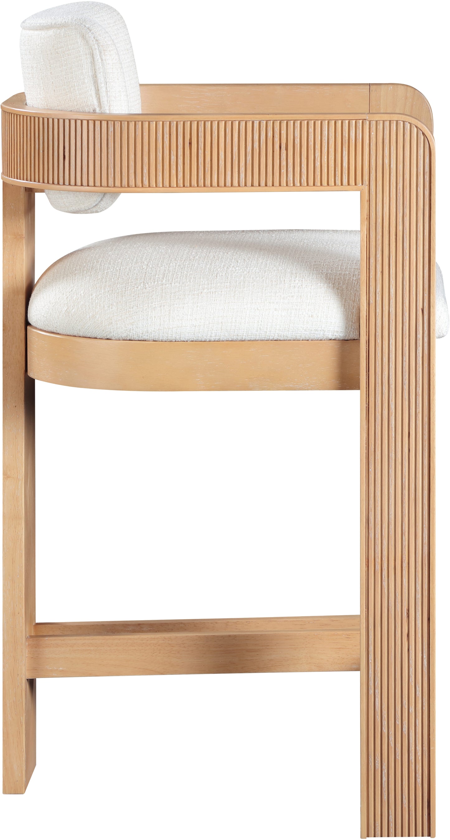 Sacha Linen Textured Fabric Upholstered Counter Stool