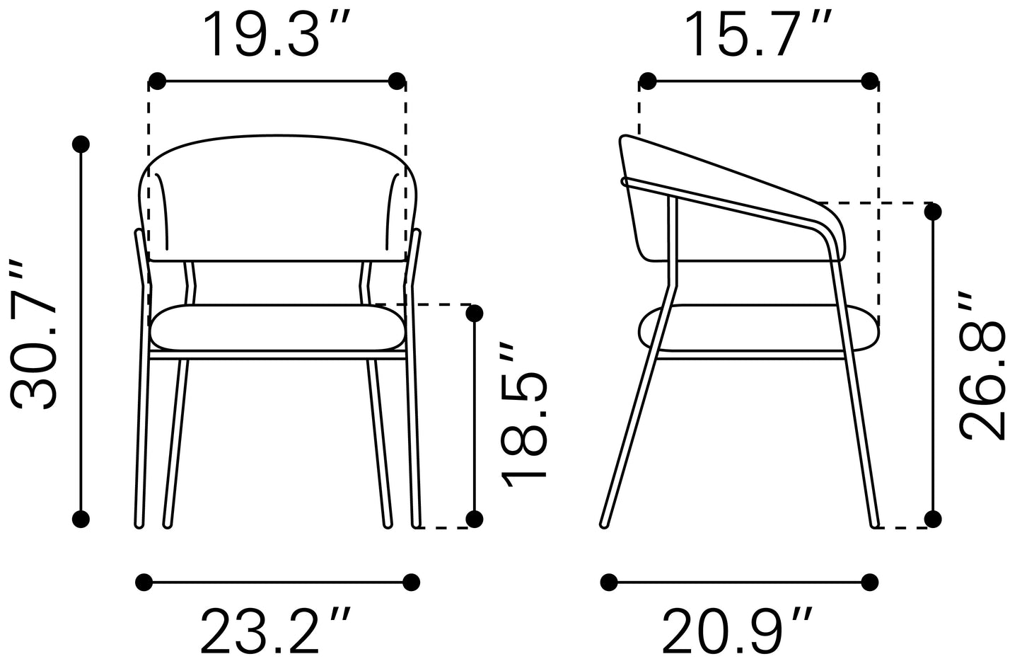 Josephine Dining Chair Set of 2 - Elegant Cream Design for Chic Dining Rooms and Modern Interiors