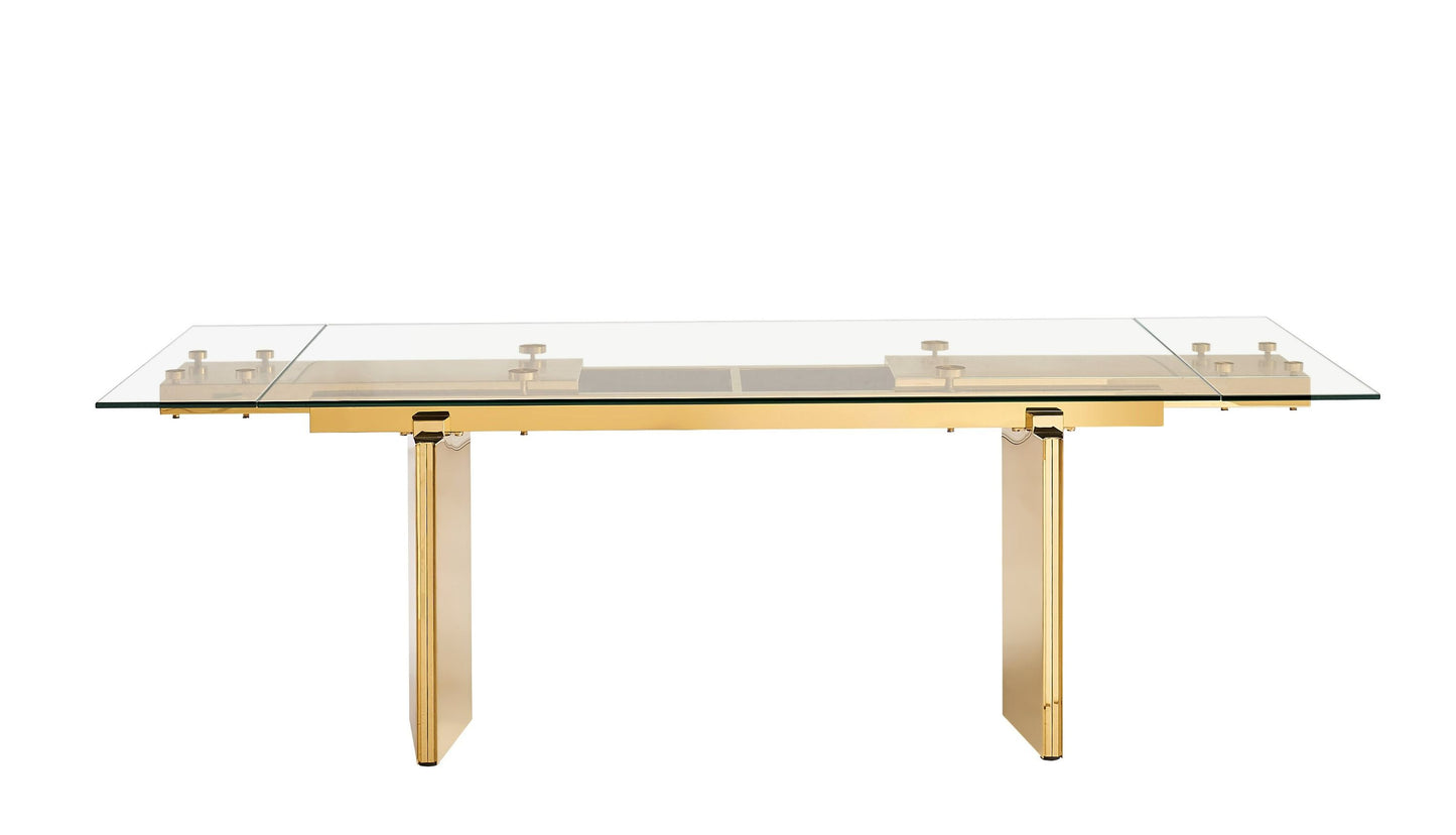 Modrest Nassim - Glam Glass Extendable Dining Table
