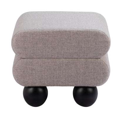 Davao Ottoman - Gray Stylish and Versatile Upholstered Ottoman for Contemporary Living Spaces