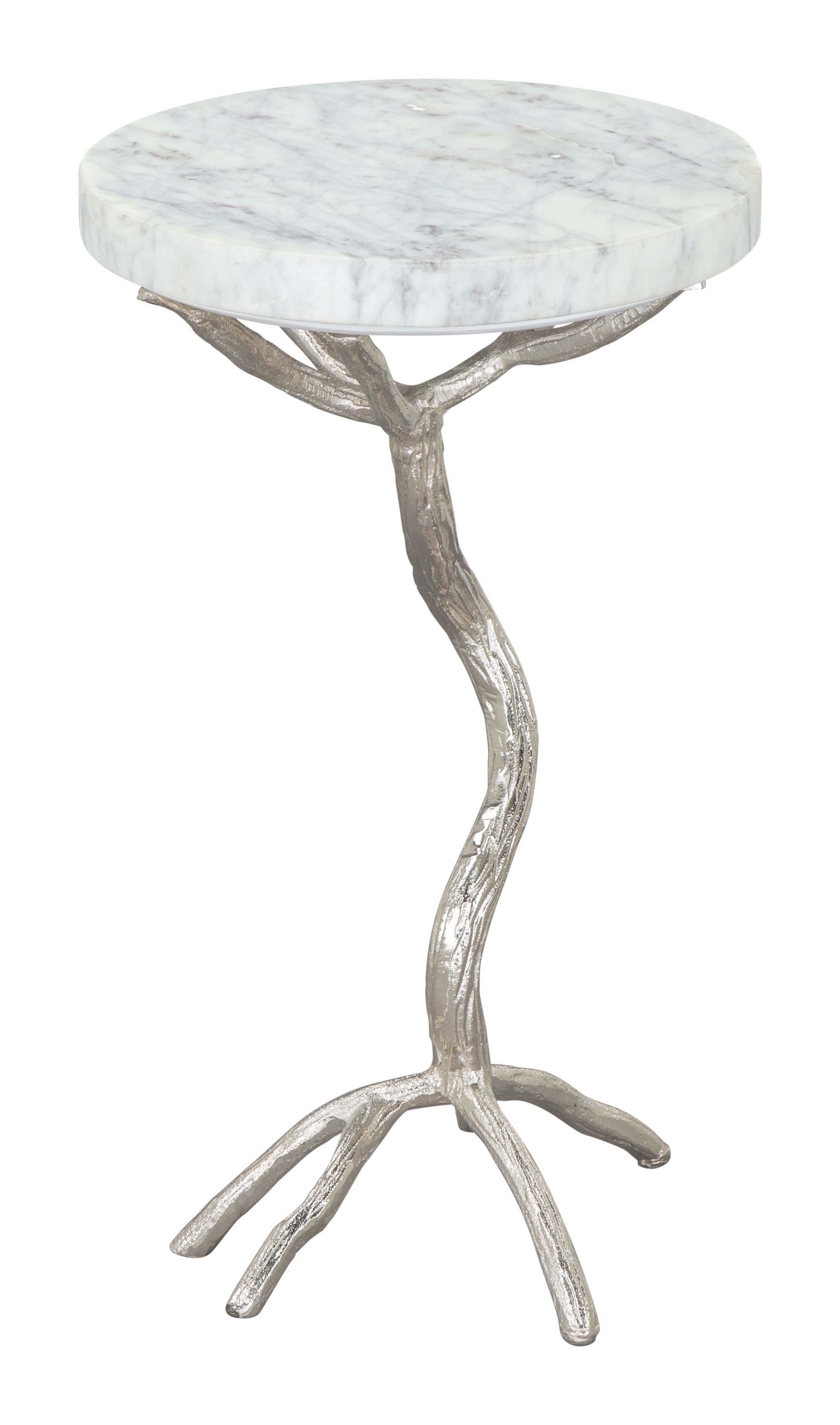 Joel Side Table White & Silver