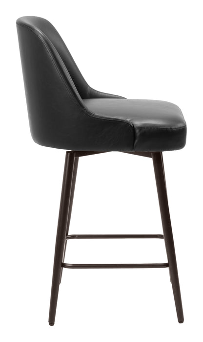 Keppel Swivel Counter Stool - Black & Bronze Modern and Stylish Swivel Stool for Contemporary Kitchens and Dining Spaces