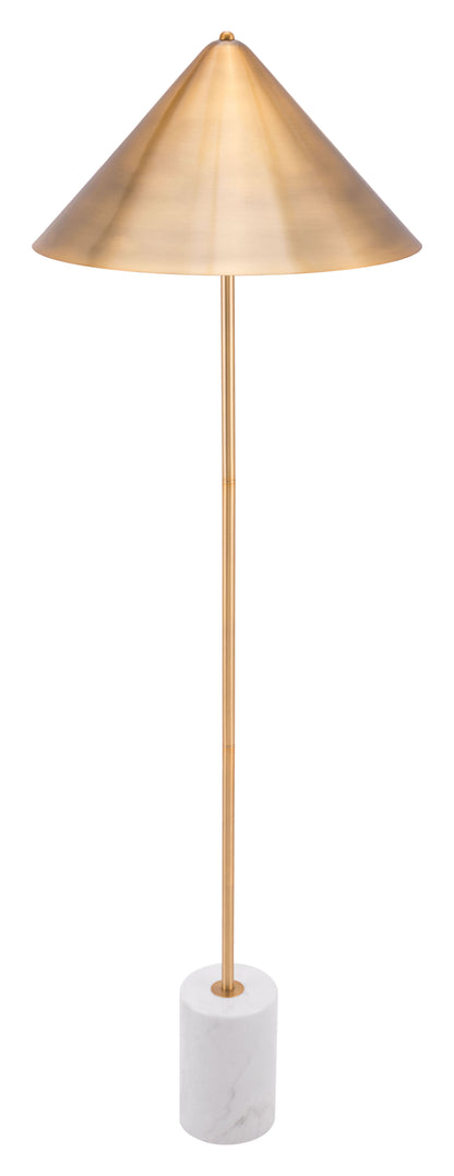 Bianca Floor Lamp Brass & White