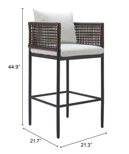 Palm Paradise Barstool Gray