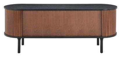 Koriana Entertainment Stand Black & Walnut – Modern Black & Walnut Entertainment Stand for Stylish Living Rooms