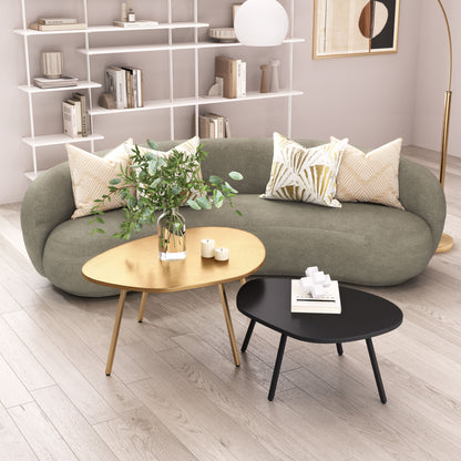 Castelo Coffee Table Set (2-Piece) - Brass & Black Stylish and Sophisticated Coffee Tables for Modern Living Rooms