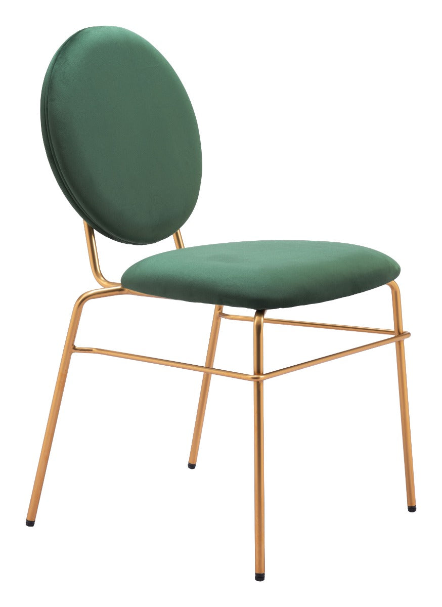 Odessa Dining Chair Set of 2 - Elegant Green & Gold Design for Stylish Dining Spaces