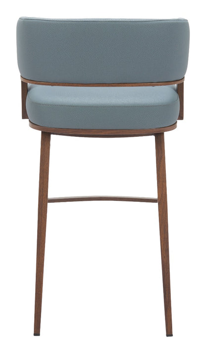 Poise Barstool (Set of 2) Azure Gray & Walnut