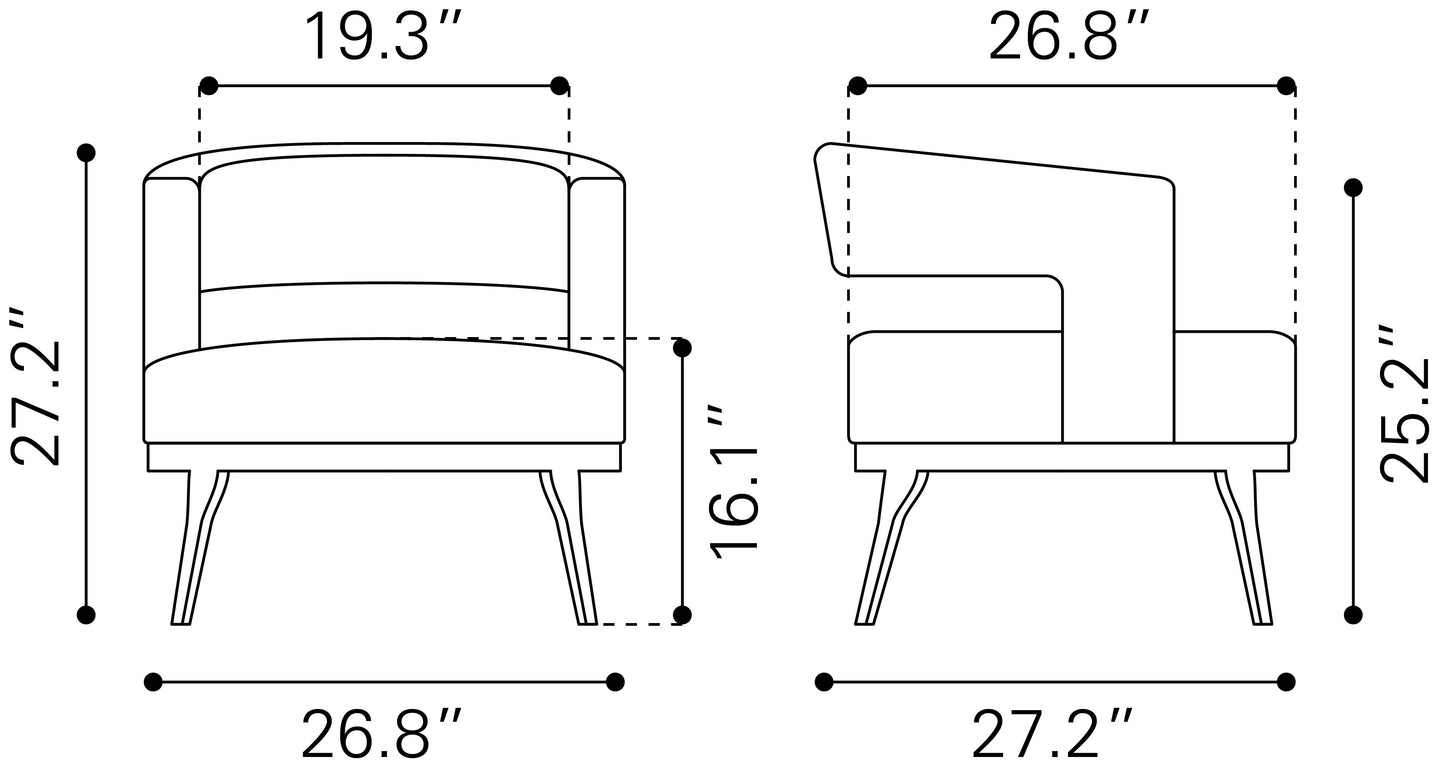 Penryn Accent Chair - Slate Gray Modern Upholstered Chair for Sophisticated Living Rooms