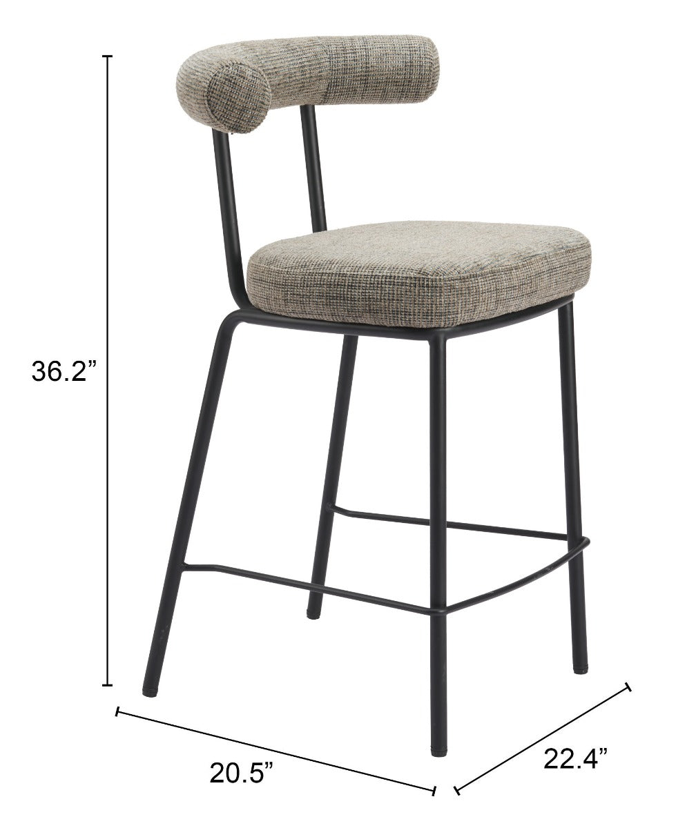 Kede Counter Stool Green Tweed