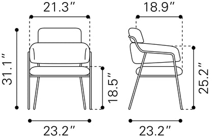 Marcel Dining Chair (Set of 2) Cream