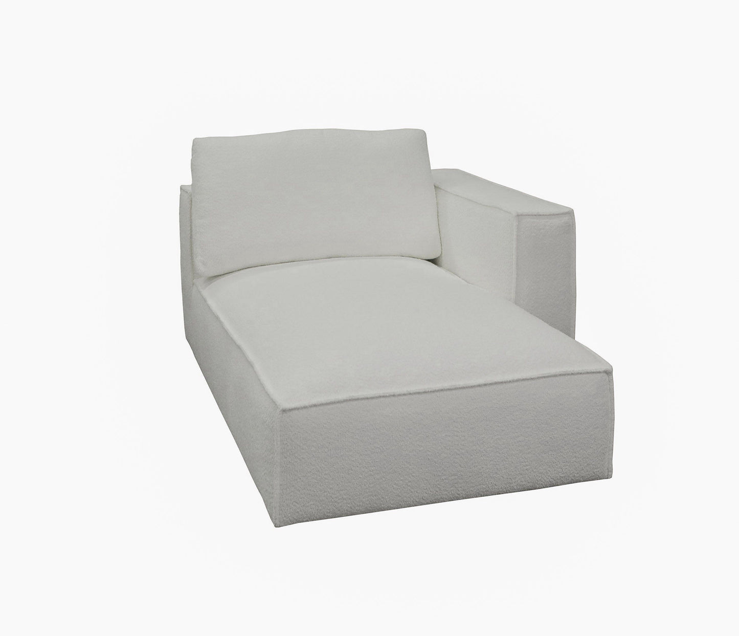 Divani Casa Lulu - Modern White Fabric Modular Sectional Sofa w/ Right Facing Chaise