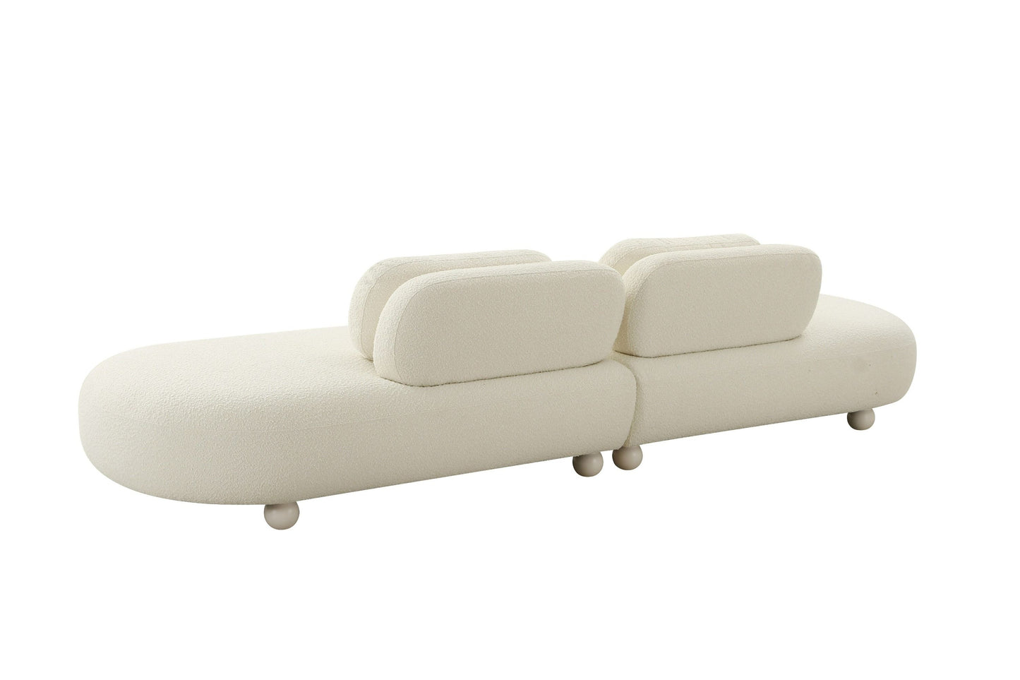 Divani Casa Gilbert - Contemporary White Fabric Modular Sectional Sofa
