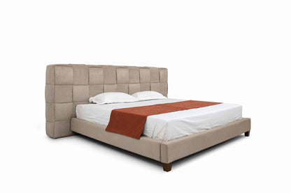 Modrest McKamey Modern Beige Fabric Bed - Elegant and Comfortable Bedroom Centerpiece