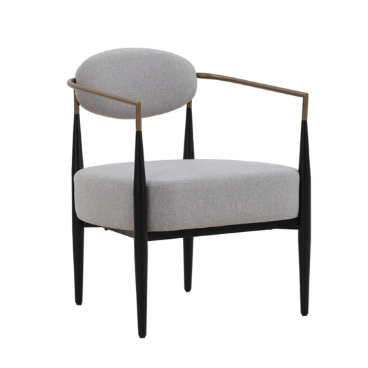Modrest Liberty - Modern Light Grey Fabric + Black & Gold Dining Chair