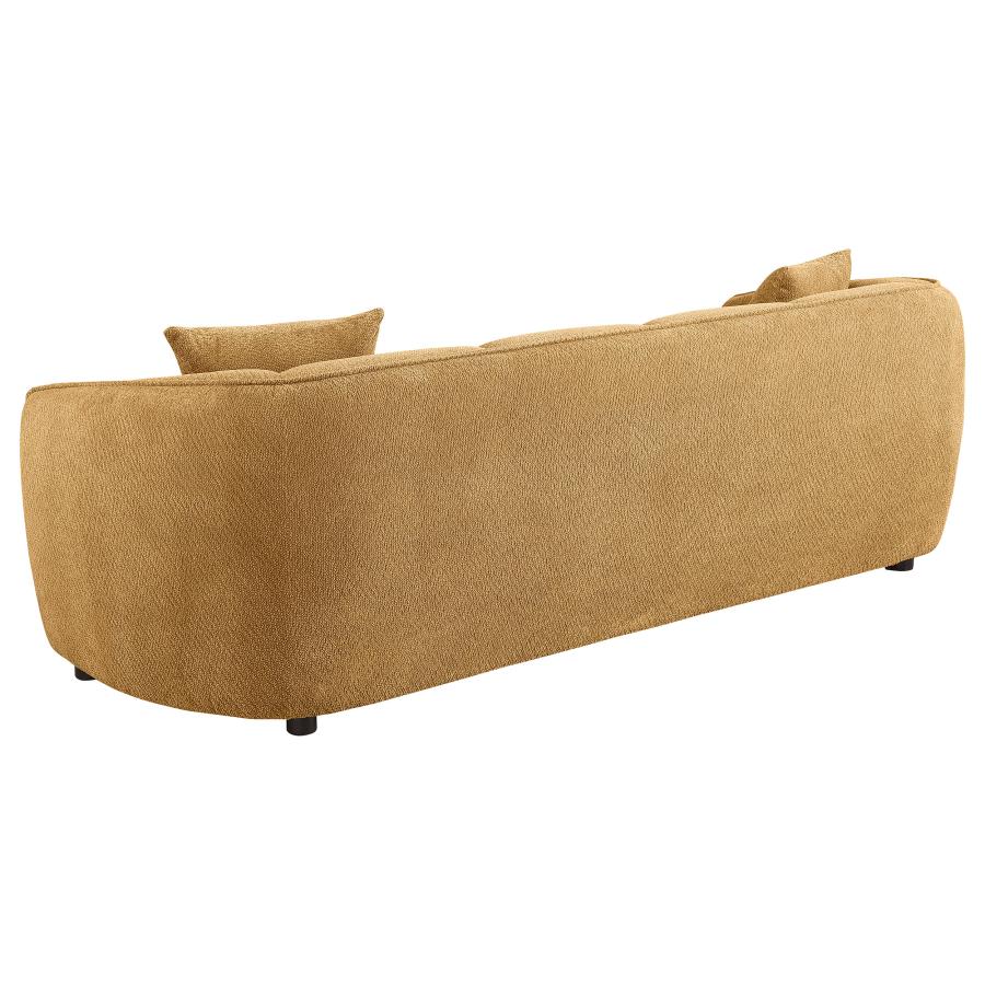 Aleisha 3 Piece Mustard Yellow Chenille Upholstered Sofa Set