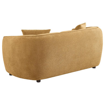 Aleisha 3 Piece Mustard Yellow Chenille Upholstered Sofa Set
