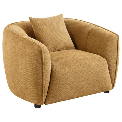 Aleisha 3 Piece Mustard Yellow Chenille Upholstered Sofa Set
