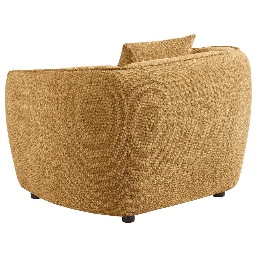 Aleisha 3 Piece Mustard Yellow Chenille Upholstered Sofa Set