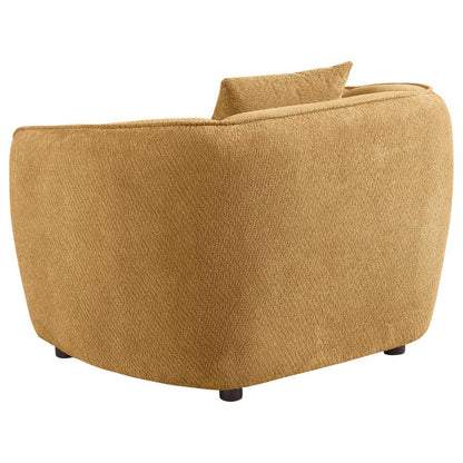 Aleisha 3 Piece Mustard Yellow Chenille Upholstered Sofa Set