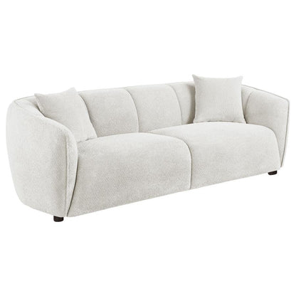 Aleisha 3 Piece Ivory Chenille Upholstered Sofa Set