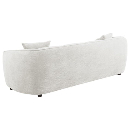 Aleisha 3 Piece Ivory Chenille Upholstered Sofa Set