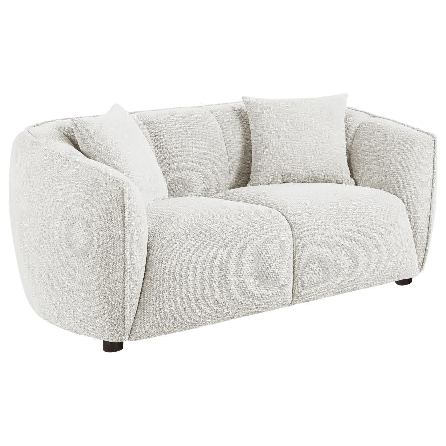 Aleisha 3 Piece Ivory Chenille Upholstered Sofa Set