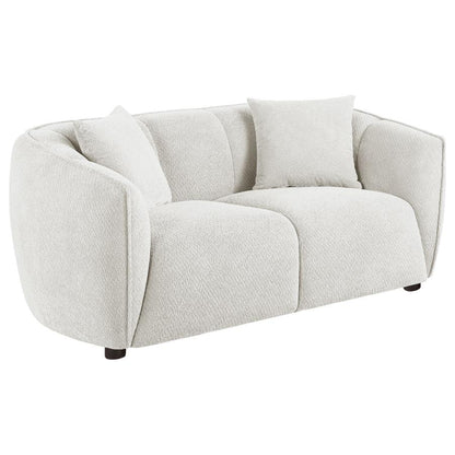 Aleisha 3 Piece Ivory Chenille Upholstered Sofa Set