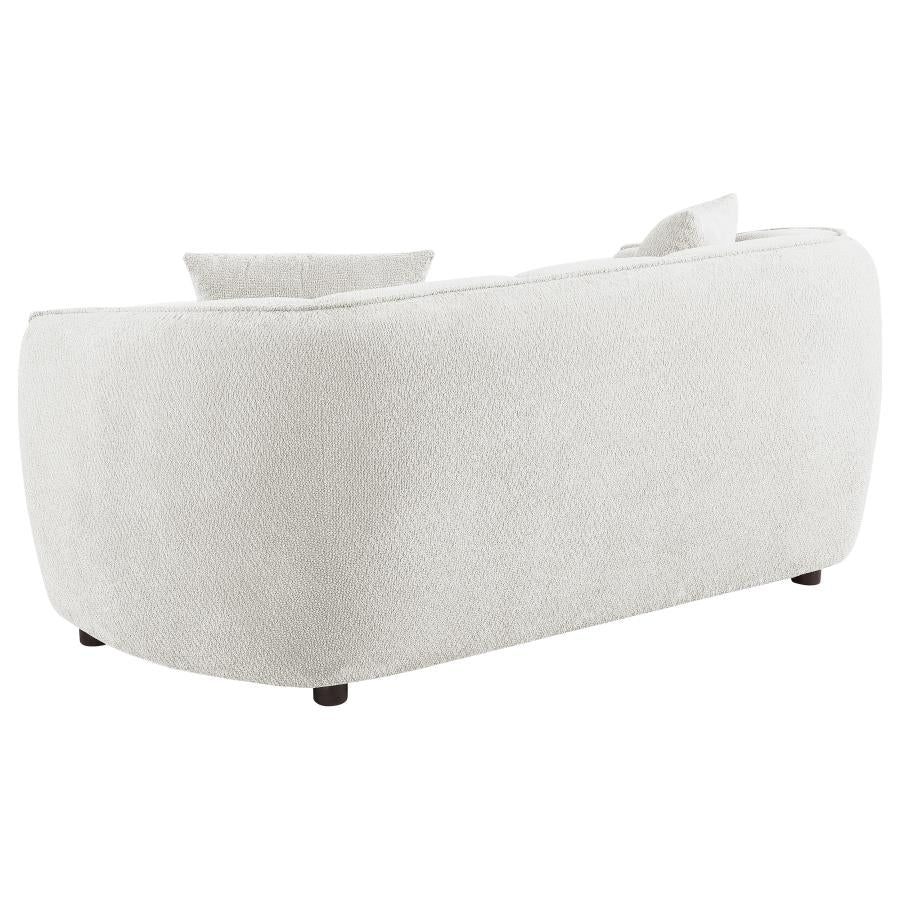 Aleisha 3 Piece Ivory Chenille Upholstered Sofa Set