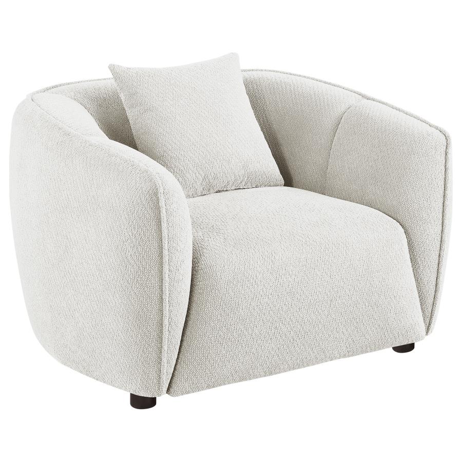 Aleisha 3 Piece Ivory Chenille Upholstered Sofa Set