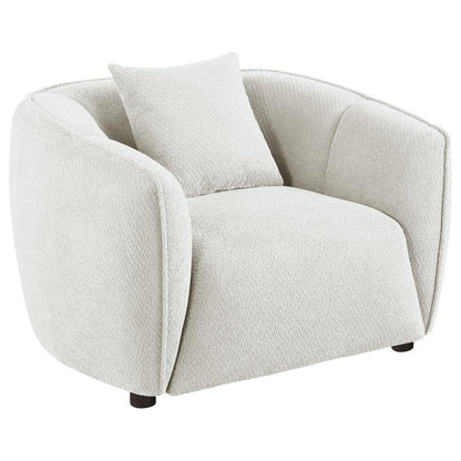Aleisha 3 Piece Ivory Chenille Upholstered Sofa Set