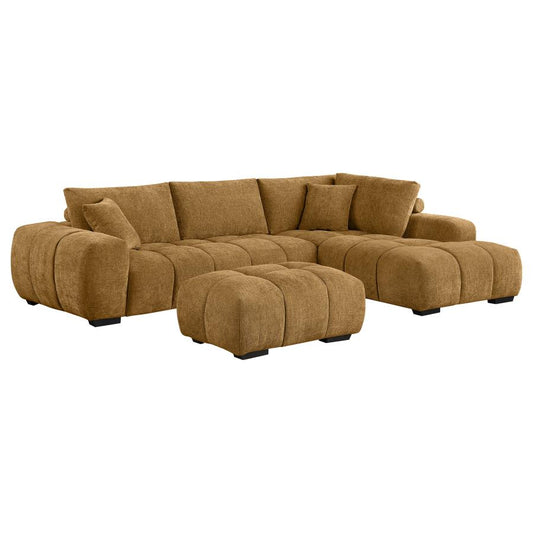 Camacho Sectional Sofa & Ottoman – Amber Upholstered Comfort in Style